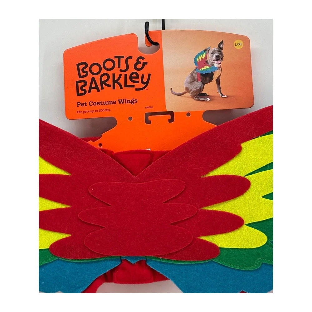 Boots & Barkley Pet Costume Wings Parrot Macaw Bird Red Blue L/XL NEW